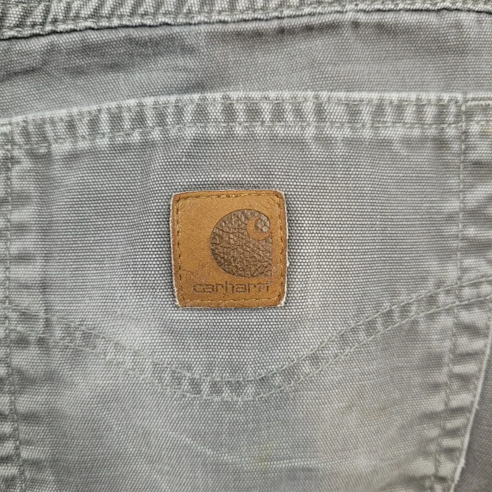 Carhartt B159 CHR Canvas Carpenter Pants Mens 36x32‎ Grey Loose Fit Workwear